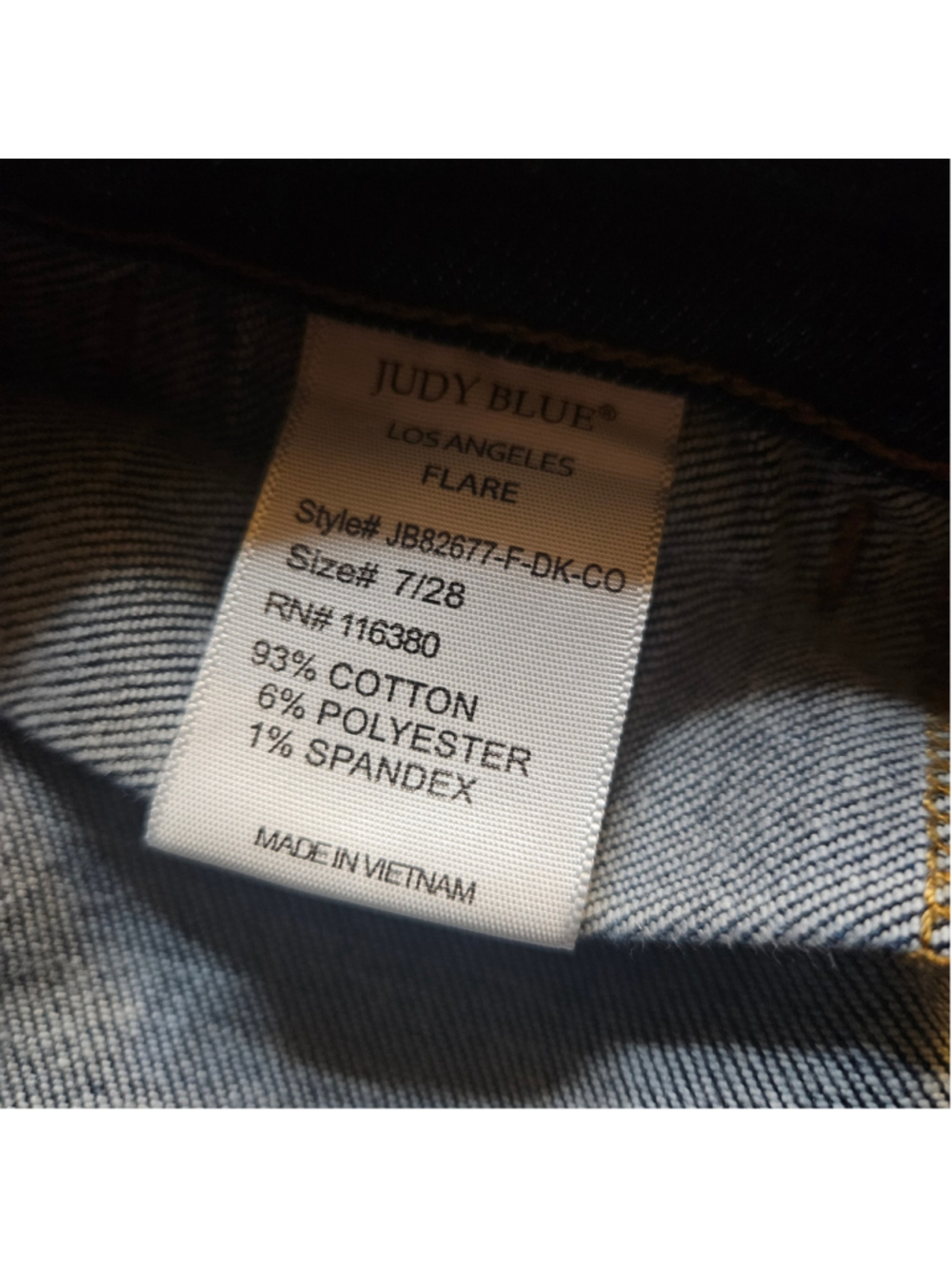 Judy Blue 7/28 Short Medium Wash High Rise Flare Jeans - Picture 7 of 8